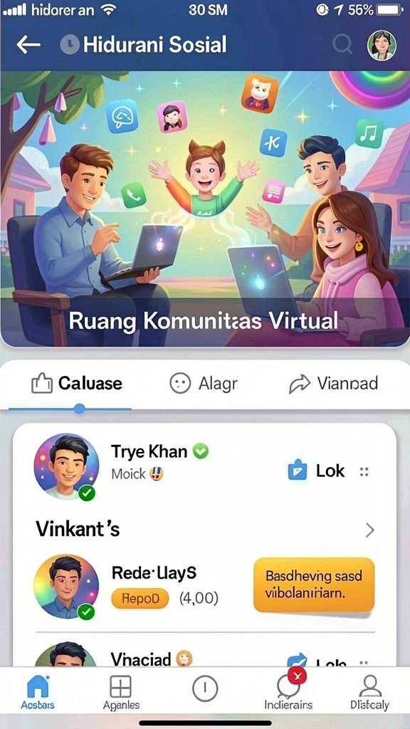 tv888 - Fitur komunitas yang mendukung interaksi antar pengguna.